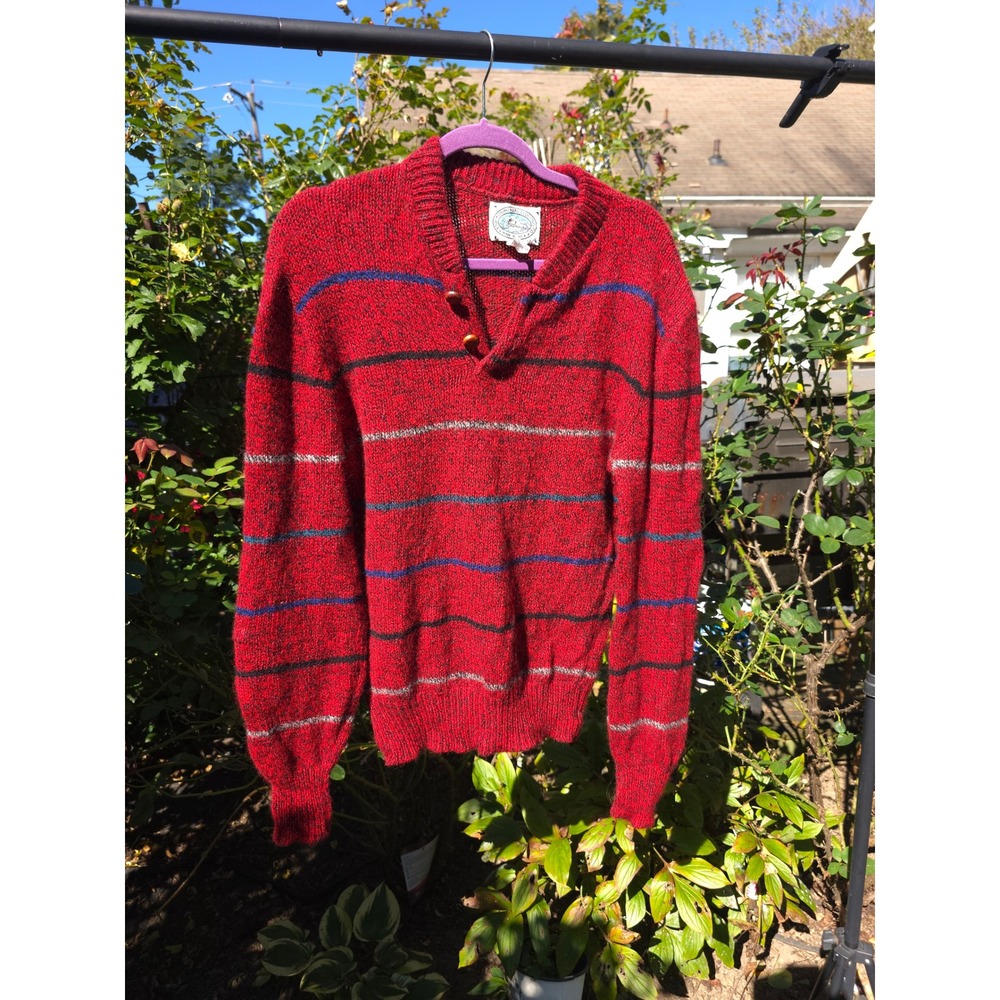 Vintage Environmental Clothing Co. Wool Sweater Striped Made in USA Mens‎ Medium